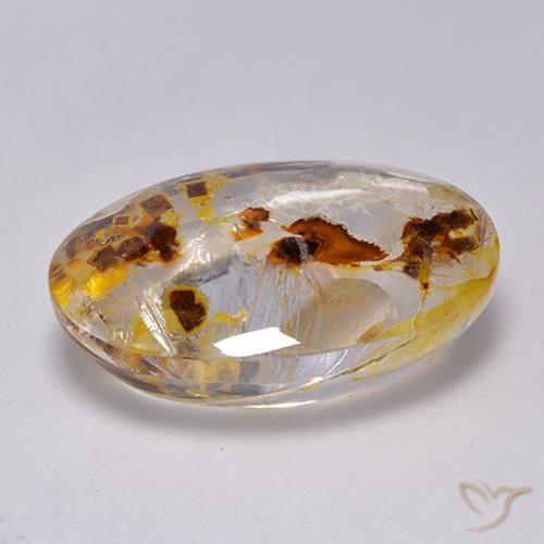 Quarzo con marcasite Multicolore naturale da 19.87 ct, Ovale, Trasparente