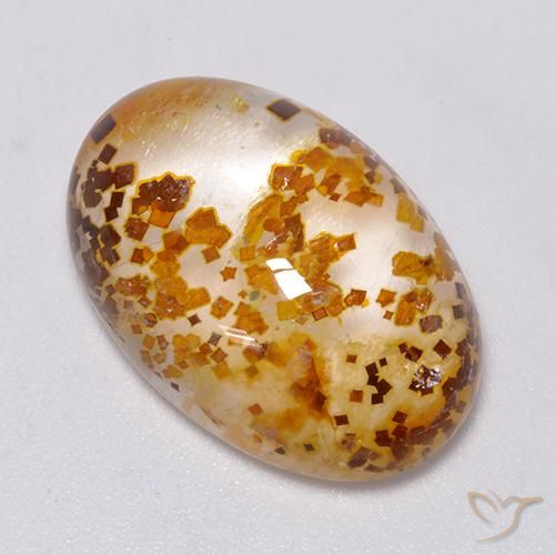 23.14ct Naturale Multicolore Quarzo Con Marcasite, Ovale, Trasparente