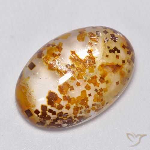 Quarzo con marcasite Multicolore naturale da 23.14 ct, Ovale, Trasparente