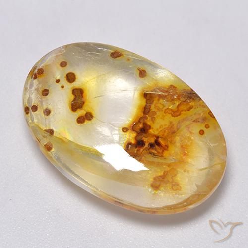 Quarzo con marcasite Multicolore naturale da 25.09 ct, Ovale, Trasparente