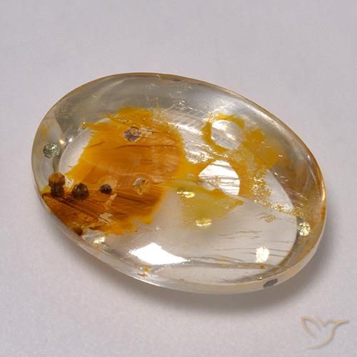 Quarzo con marcasite Multicolore naturale da 10.11 ct, Ovale, Trasparente