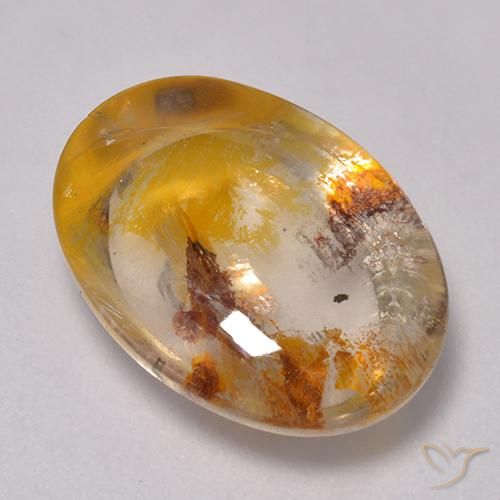 9.40ct Naturale Multicolore Quarzo Con Marcasite, Ovale, Trasparente