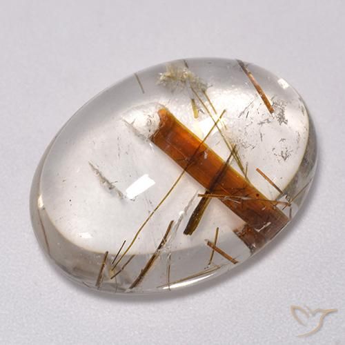 14.43ct Naturale Multicolore Quarzo Con Marcasite, Ovale, Trasparente
