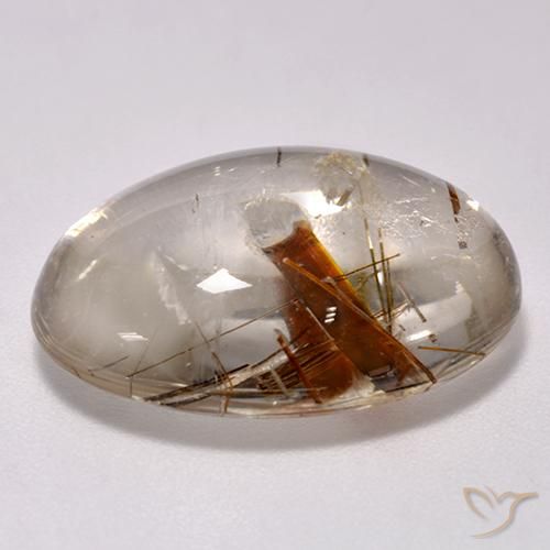 Quarzo con marcasite Multicolore naturale da 14.43 ct, Ovale, Trasparente