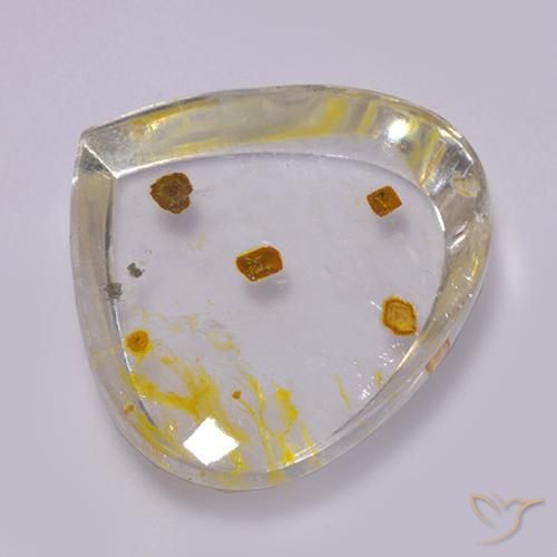 Quarzo con marcasite Multicolore naturale da 17.42 ct, Forma a pera, Trasparente
