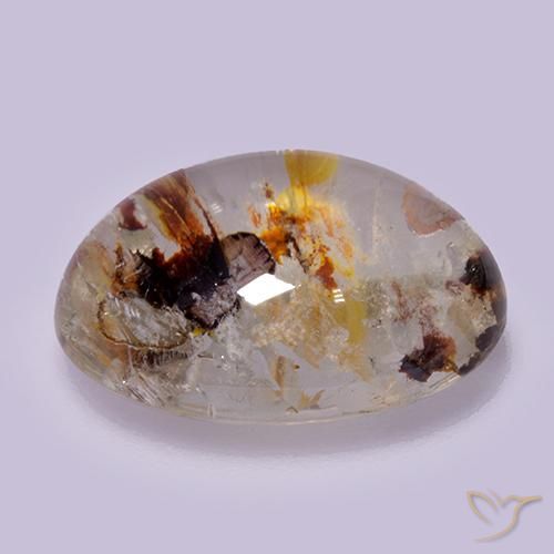 Quarzo con marcasite Multicolore naturale da 10.56 ct, Ovale, Trasparente