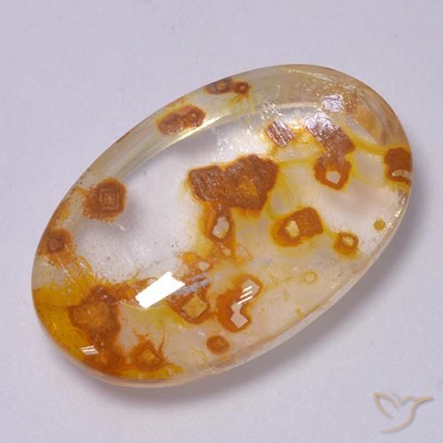 Quarzo con marcasite Multicolore naturale da 22.00 ct, Ovale, Trasparente