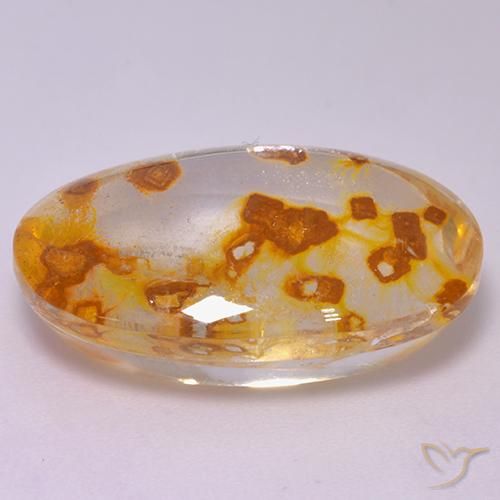 Quarzo con marcasite Multicolore naturale da 22.00 ct, Ovale, Trasparente