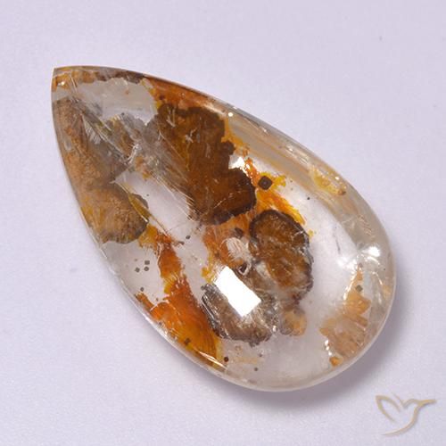 Quarzo con marcasite Multicolore naturale da 20.84 ct, Forma a pera, Trasparente