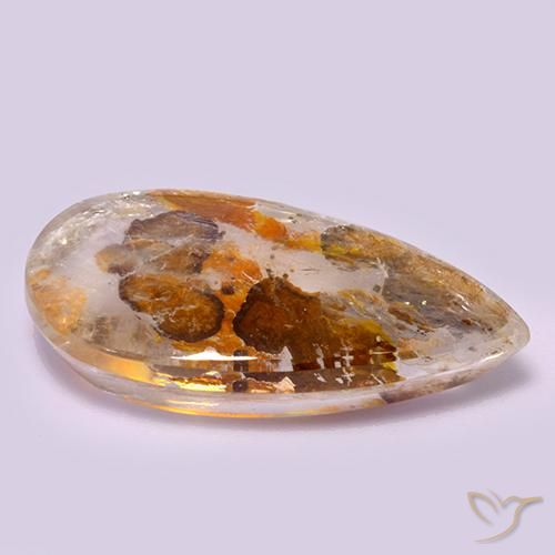Quarzo con marcasite Multicolore naturale da 20.84 ct, Forma a pera, Trasparente
