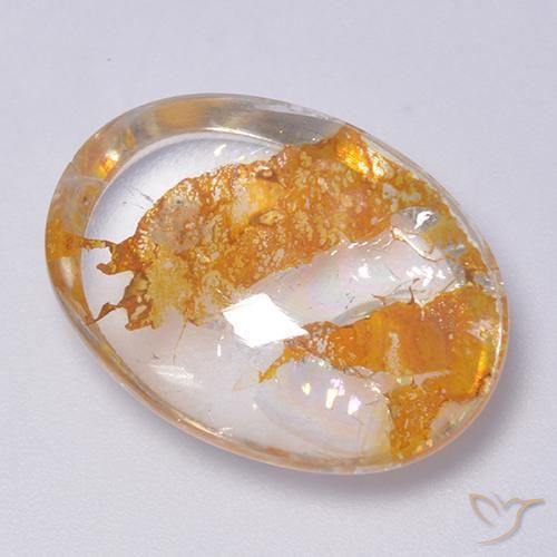 Quarzo con marcasite Multicolore naturale da 22.34 ct, Ovale, Trasparente