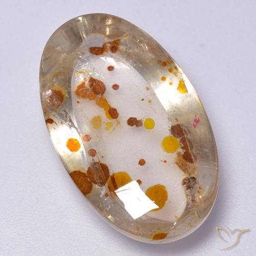 19.98ct Naturale Multicolore Quarzo Con Marcasite, Ovale, Trasparente