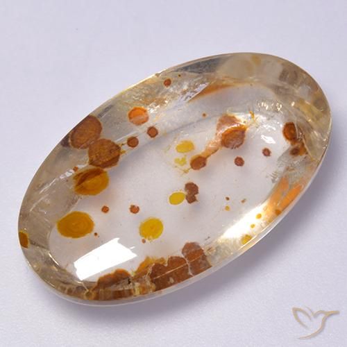 Quarzo con marcasite Multicolore naturale da 19.98 ct, Ovale, Trasparente