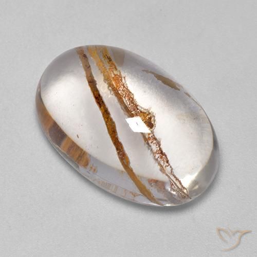 Quarzo con marcasite Multicolore naturale da 12.65 ct, Ovale, Trasparente