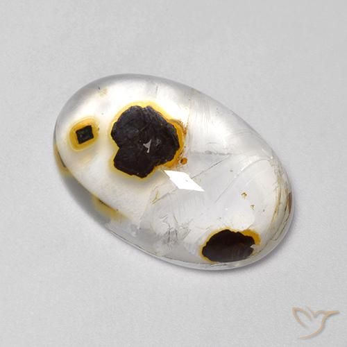 17.52ct Naturale Multicolore Quarzo Con Marcasite, Ovale, Trasparente