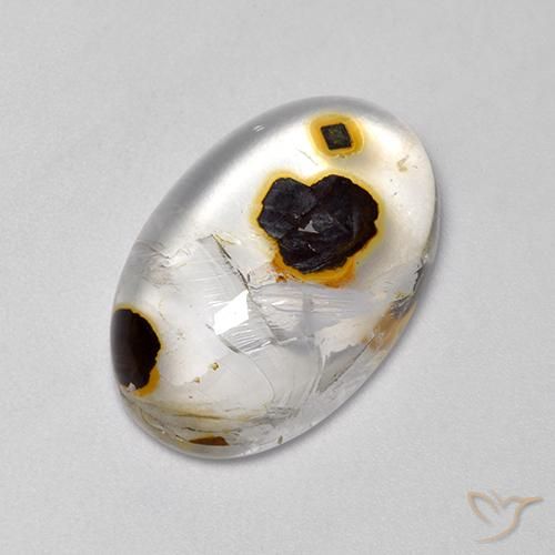 Quarzo con marcasite Multicolore naturale da 17.52 ct, Ovale, Trasparente