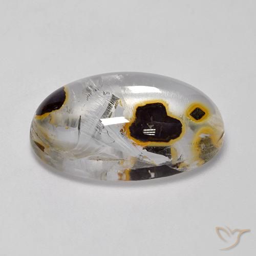 Quarzo con marcasite Multicolore naturale da 17.52 ct, Ovale, Trasparente