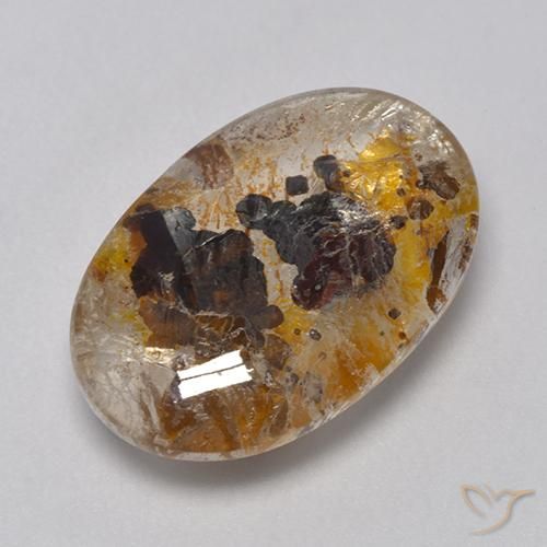 Quarzo con marcasite Multicolore naturale da 11.56 ct, Ovale, Trasparente