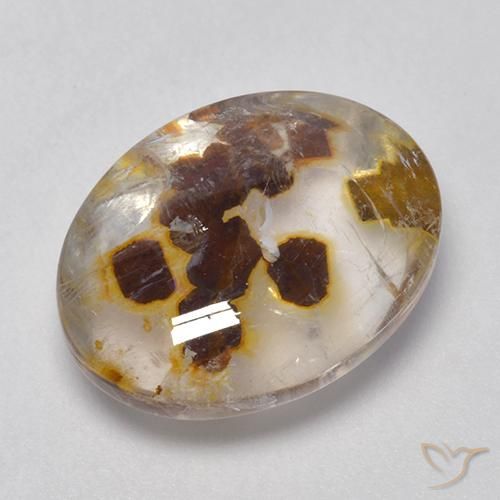 9.88ct Naturale Multicolore Quarzo Con Marcasite, Ovale, Trasparente