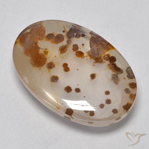 16.00ct Naturale Multicolore Quarzo Con Marcasite, Ovale, Trasparente