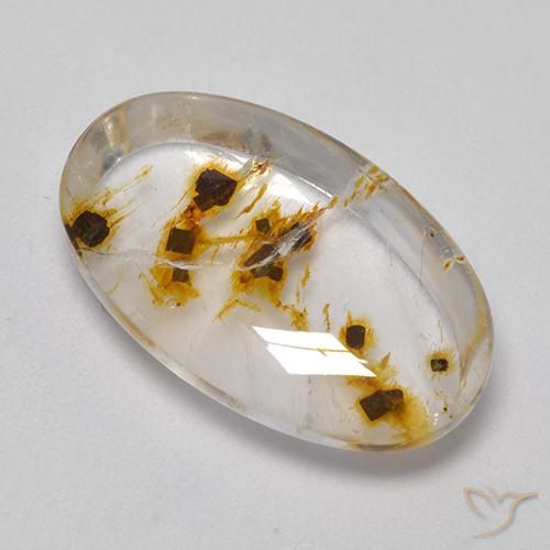 Quarzo con marcasite Multicolore naturale da 12.18 ct, Ovale, Trasparente