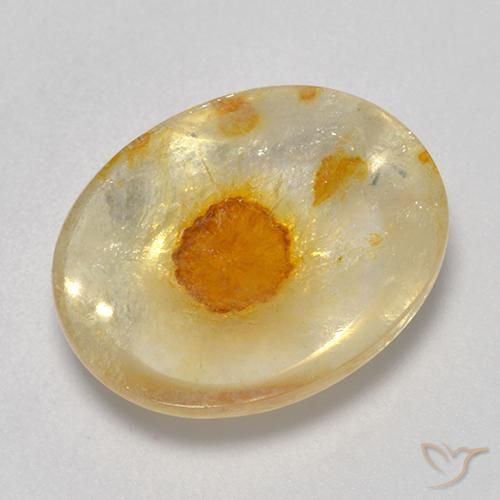7.97ct Naturale Multicolore Quarzo Con Marcasite, Ovale, Trasparente