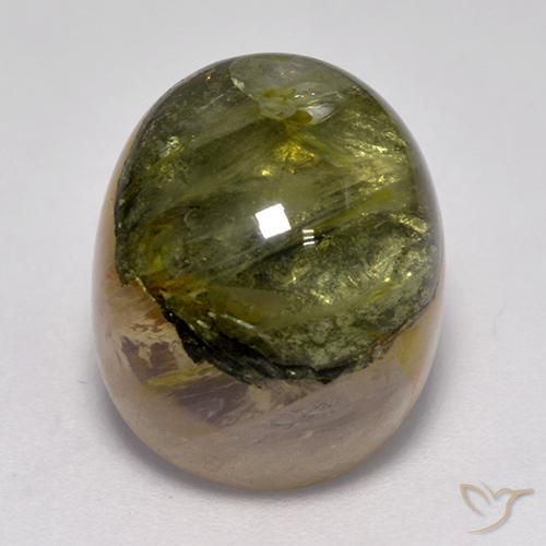 Quarzo con marcasite Multicolore naturale da 15.61 ct, Ovale, Traslucido