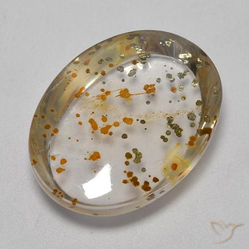 Quarzo con marcasite Multicolore naturale da 16.27 ct, Ovale, Trasparente