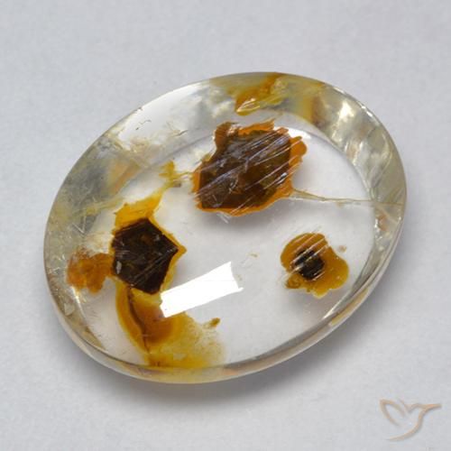 8.54ct Naturale Multicolore Quarzo Con Marcasite, Ovale, Trasparente