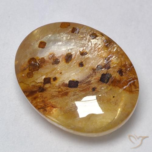 12.19ct Naturale Multicolore Quarzo con marcasite, Ovale, Trasparente