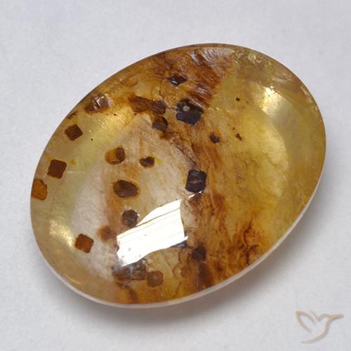 Quarzo con marcasite Multicolore naturale da 12.19 ct, Ovale, Trasparente