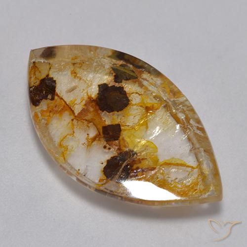 Quarzo Con Marcasite Multicolore naturale da 12.66 ct, Taglio marquise, Trasparente