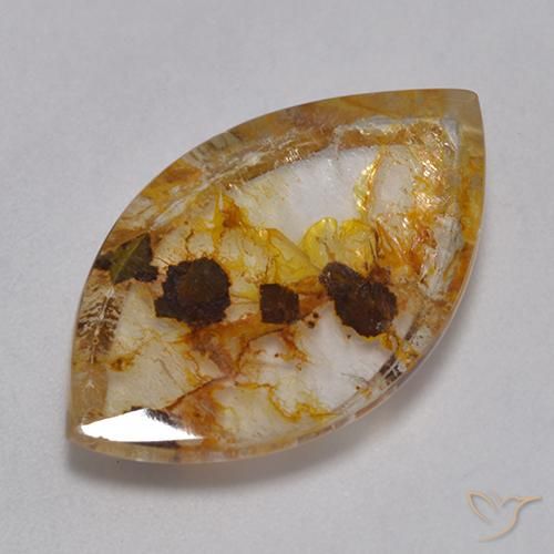 Quarzo Con Marcasite Multicolore naturale da 12.66 ct, Taglio marquise, Trasparente