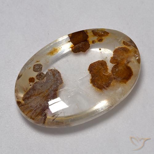 8.86ct Naturale Multicolore Quarzo Con Marcasite, Ovale, Trasparente