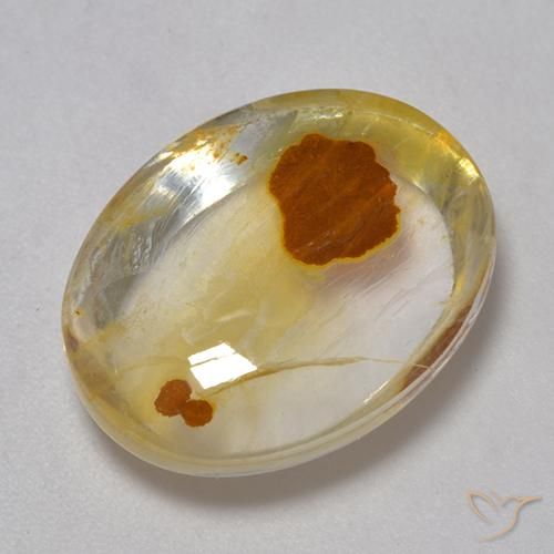 11.34ct Naturale Multicolore Quarzo Con Marcasite, Ovale, Trasparente