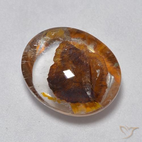 7.05ct Naturale Multicolore Quarzo Con Marcasite, Ovale, Trasparente