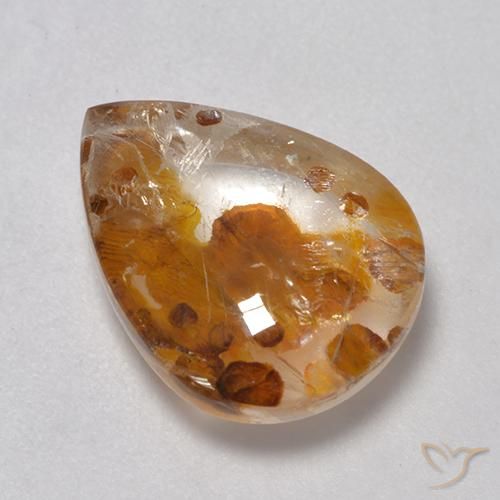 Quarzo con marcasite Multicolore naturale da 7.17 ct, Forma a pera, Trasparente