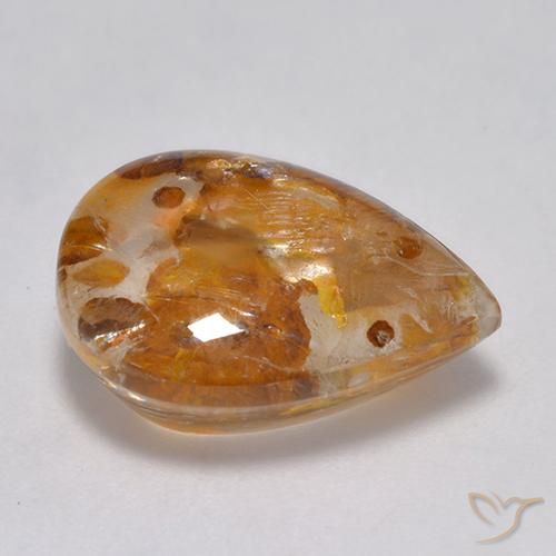 Quarzo con marcasite Multicolore naturale da 7.17 ct, Forma a pera, Trasparente