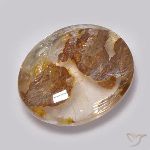 7.86ct Naturale Multicolore Quarzo Con Marcasite, Ovale, Trasparente