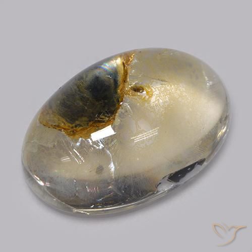 Quarzo con marcasite Multicolore naturale da 13.90 ct, Ovale, Trasparente