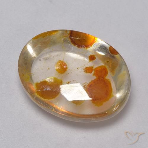 Quarzo con marcasite Multicolore naturale da 9.08 ct, Ovale, Trasparente