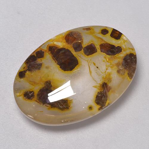 Quarzo con marcasite naturale multicolore da 11,35 ct, taglio ovale, trasparente