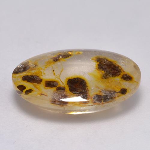 Quarzo con marcasite naturale multicolore da 11,35 ct, taglio ovale, trasparente
