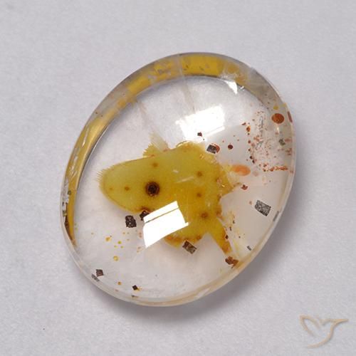 9.27ct Naturale Multicolore Quarzo Con Marcasite, Ovale, Trasparente