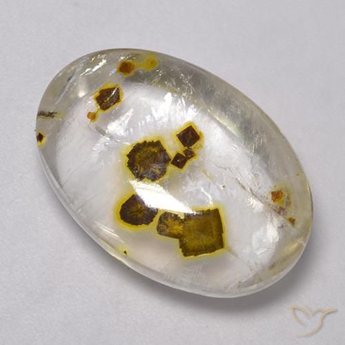 16.72ct Naturale Multicolore Quarzo con marcasite, Ovale, Trasparente
