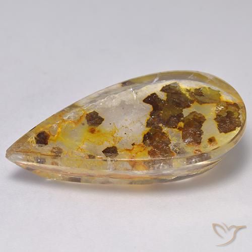 Quarzo con marcasite Multicolore naturale da 23.01 ct, Forma a pera, Trasparente