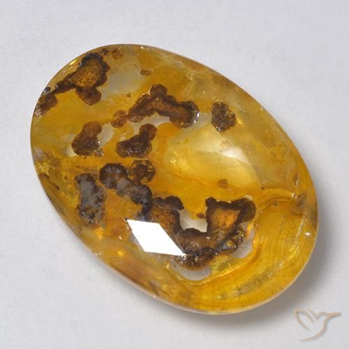 18.71ct Naturale Multicolore Quarzo Con Marcasite, Ovale, Trasparente
