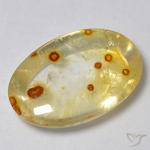 19.30ct Naturale Multicolore Quarzo Con Marcasite, Ovale, Trasparente