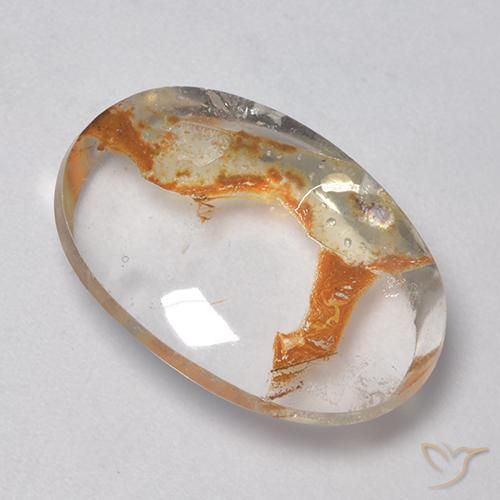 14.87ct Naturale Multicolore Quarzo Con Marcasite, Ovale, Trasparente