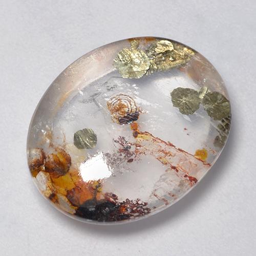 Quarzo Con Marcasite Multicolore naturale da 13.79 ct, Taglio ovale, Trasparente